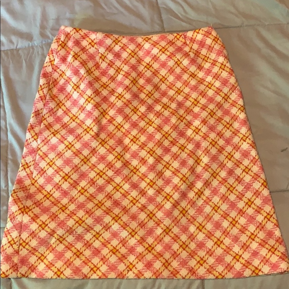 Pink plaid skirt